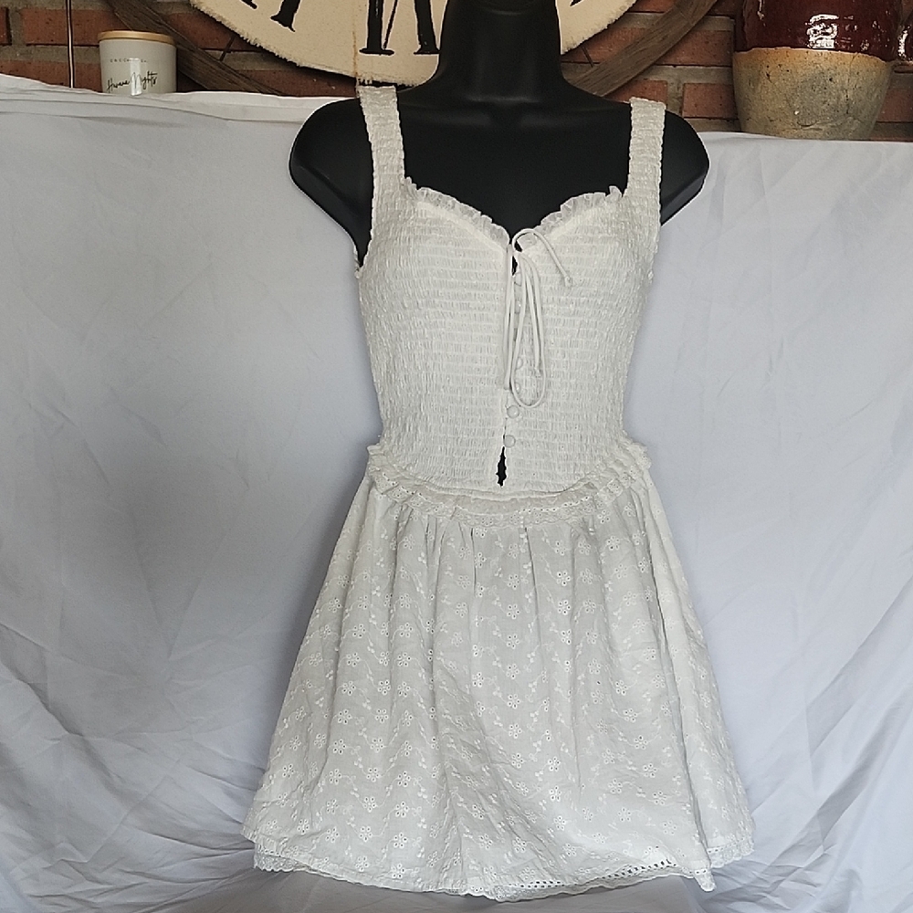 White Lace Mini Dress